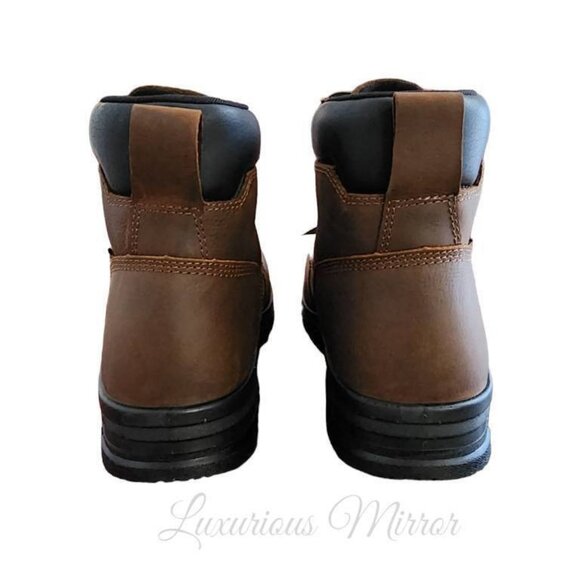 Wolverine Chainhand Ep Work Safety Leather Boots Midcalf Brown Lace Up Men's 12M - Picture 6 of 11